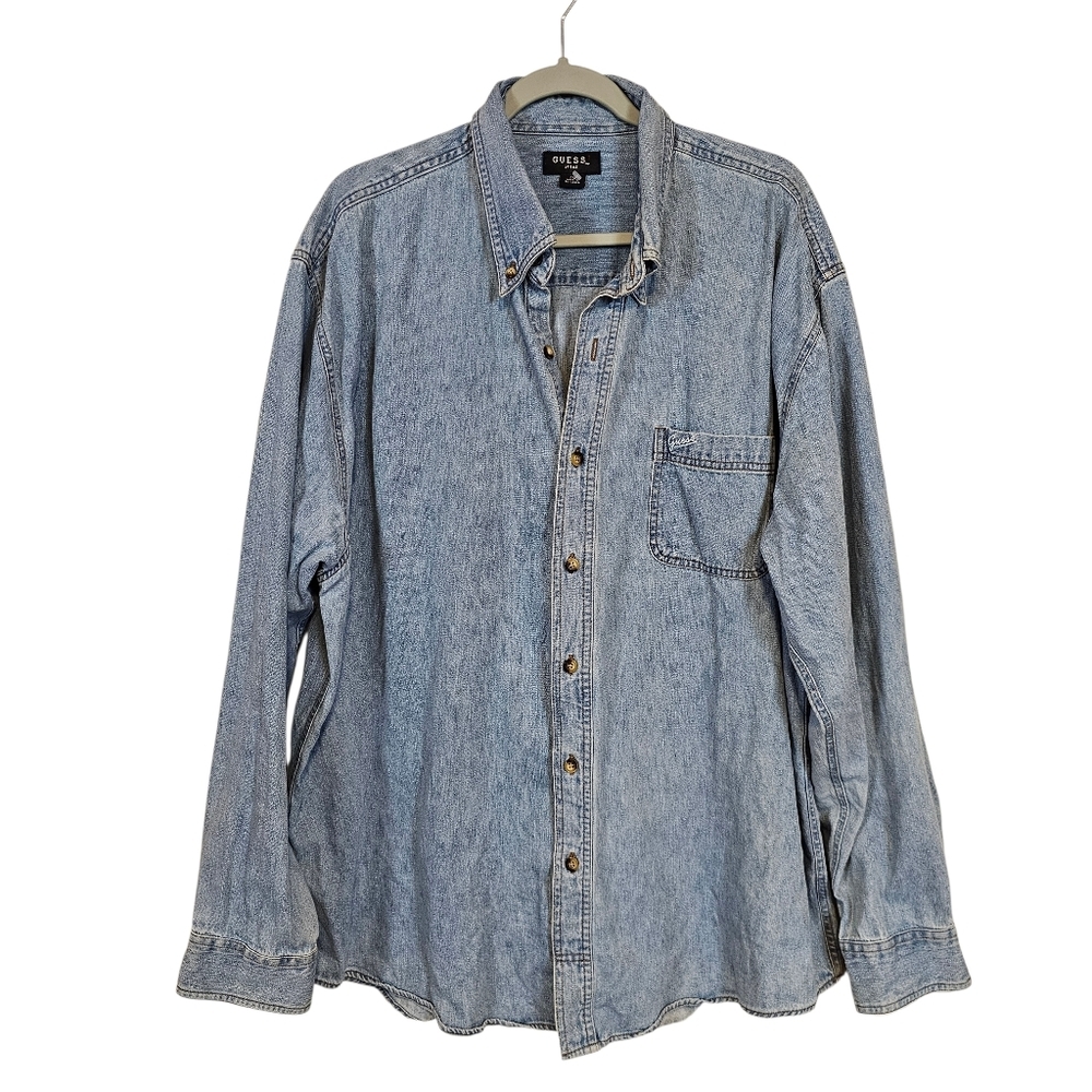 Guess Vintage Denim Button Down Shirt Unisex 90s